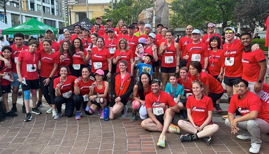Bronte Runners community group at Bronte Harbour Park, Oakville — the heart of the BHC volunteer team