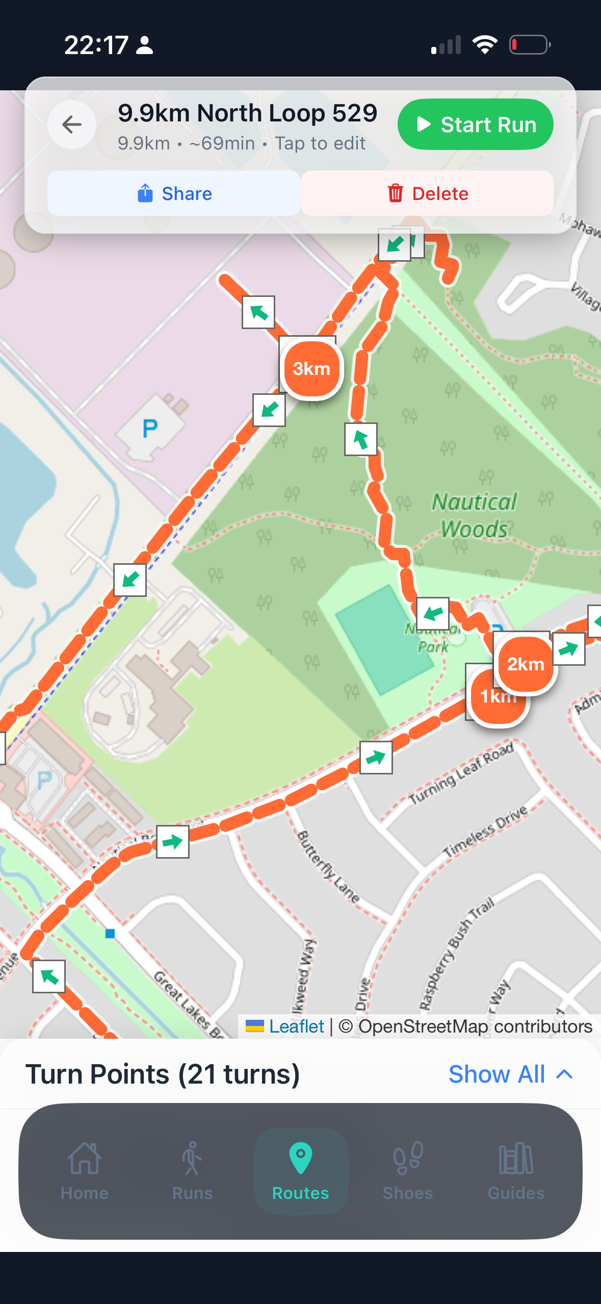 RunMate Pro route map